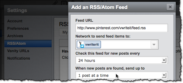 Adding your Pinterest feed into Hootsuite