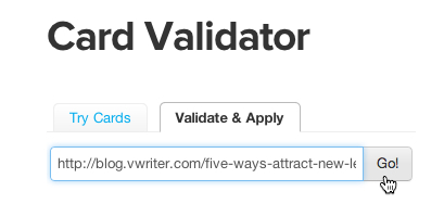 Enter your URL to validate your Twitter Card