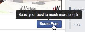 Using Facebook's Boost Post facility