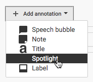 Select one of the options to add an annotation to your video