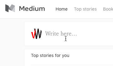 You can start writing new content straight from Medium's home page