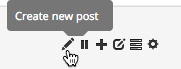 Click the pencil button to create a new post for the social profile