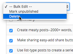 Use the bulk edit facility to delete multiple lines of data from your BDF