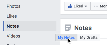 Repurpose content for Facebook Notes