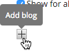 Click the + button to add a new blog