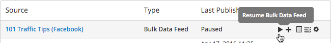 When paused, Bulk Data Feeds will show in bold