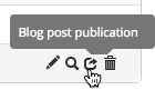 Click the blog post publication control to publish the post