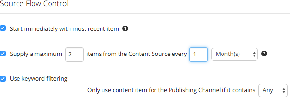 Use Source Flow Controls to control what comes through the Content Source